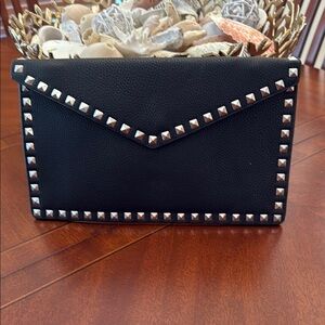 Studded Black Clutch